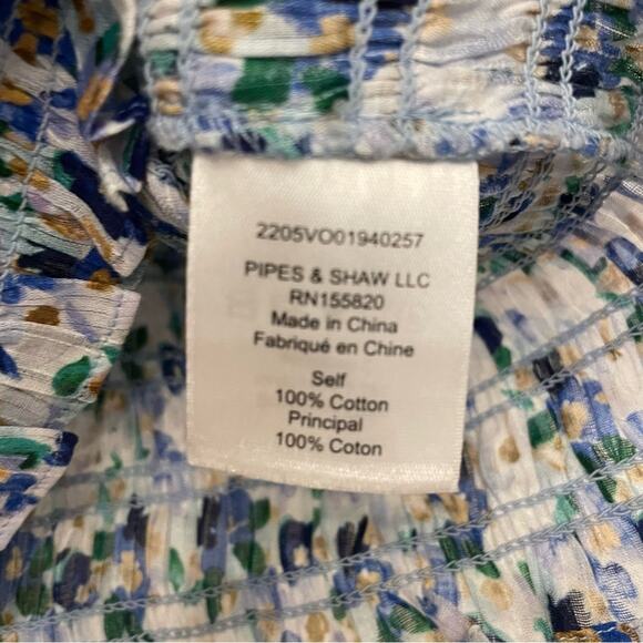 Veronica Beard Averie Smocked Floral Tank Medium - Picture 6 of 7